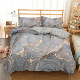 Marble Bedding Set King/Queen Size - Grey Gold Duvet Cover, Abstract Art, Tie Dye Gothic Quilt Cover - Himpall